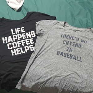 Torrid Black Slim Fit Top And Gray League Of Their Own T-shirt Both Size 0X